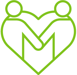 couple holding hands in heart icon
