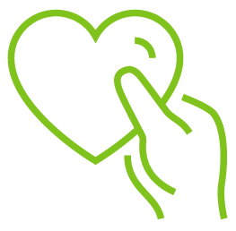 heart held in hand icon